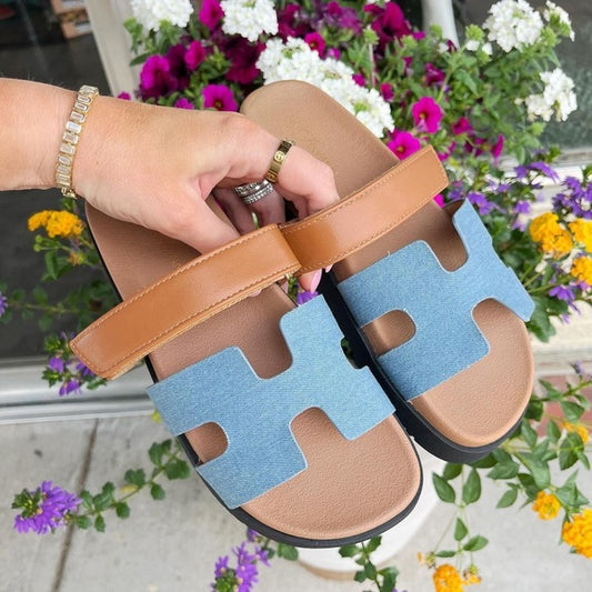 Denim sandals