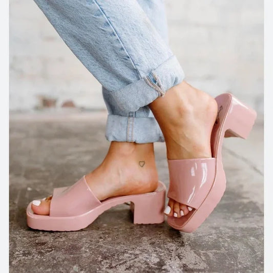 Jelly block sandals