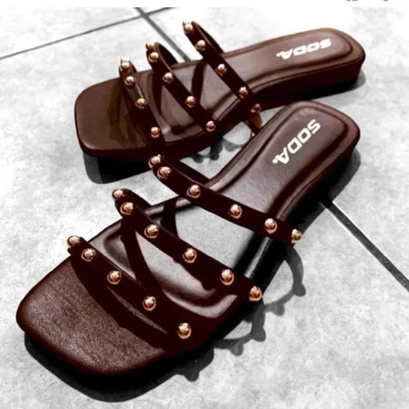 Black studded sandals