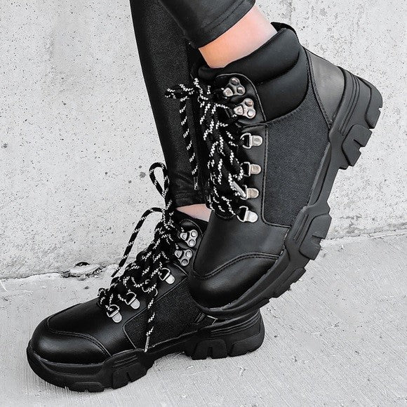 Black hiker boots